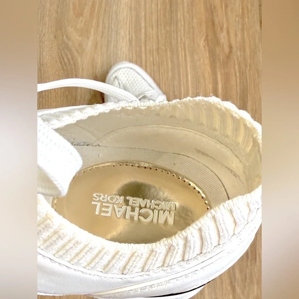 MICHAEL Michael Kors White Georgie Knit Trainer Size 9.5 LNC
